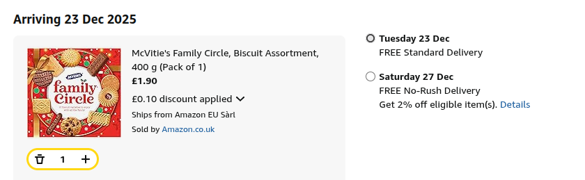 McVitie's Family Circle Biscuit Assortment 400 g £1.90 @ Amazon
