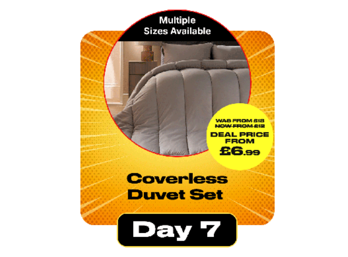 Screenshot showing OHS Coverless 10.5 Tog Duvet Set Silver from £6.99 at Online Home Shop