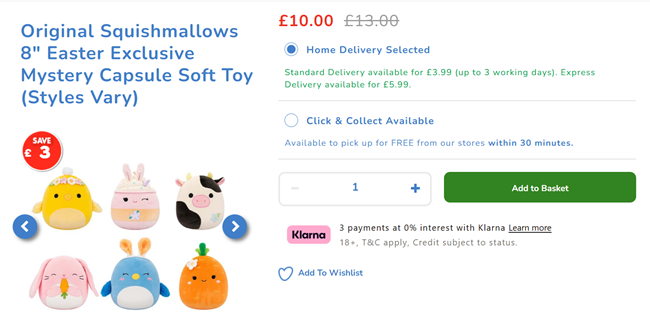 Screenshot showing Original Squishmallows 8