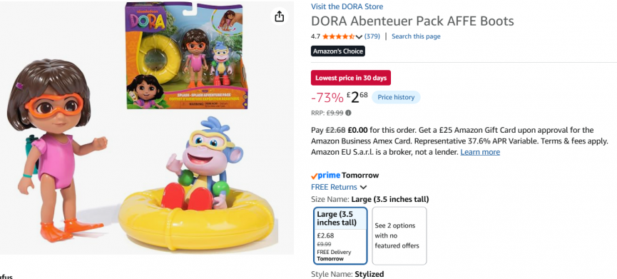 Dora Splash-Splash Adventure Pack £2.68 @ Amazon