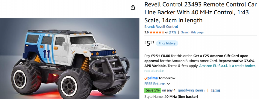 Revell Line Backer RC Car £5.51 @ Amazon