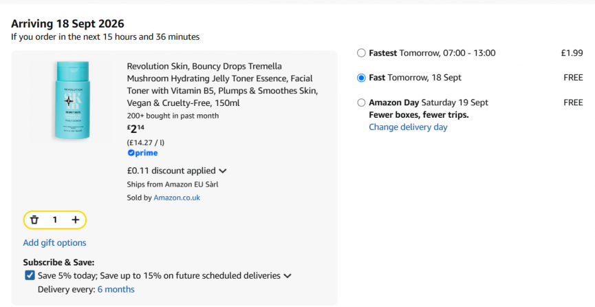 Revolution Skin, Bouncy Drops 150ml £2.14 @ Amazon