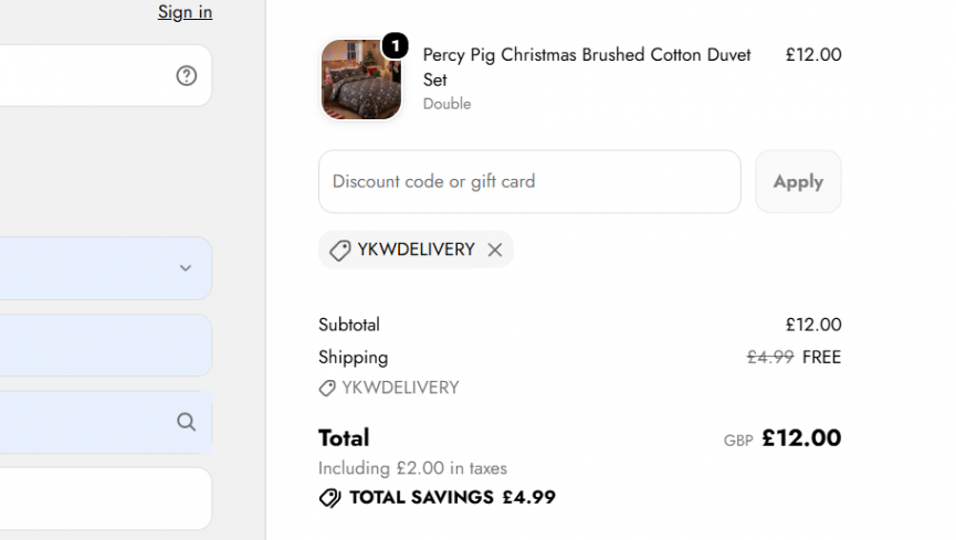 Percy Pig Christmas Brushed Cotton Duvet Set from £9 @ You Know Who's