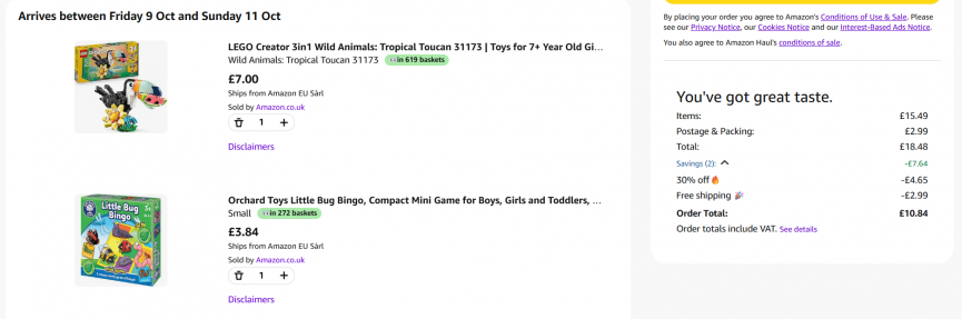 Amazon Haul Selected Toys Sale + Extra 30% Off With Code