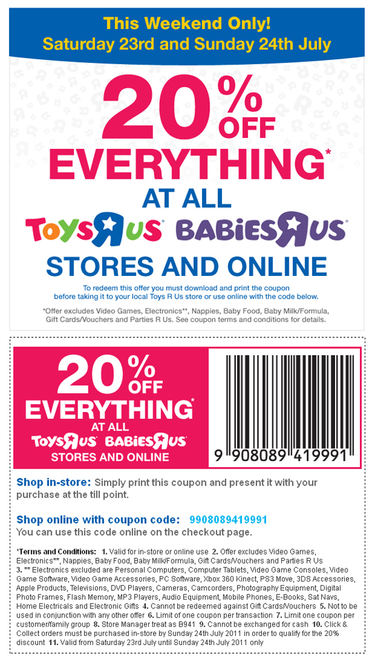 toys r us online promo code